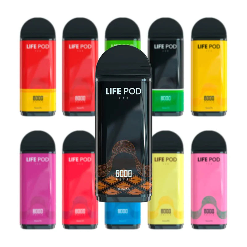 CAIXA LIFE POD 8.000 PUFFS CARTUCHO - 10 UNIDADES