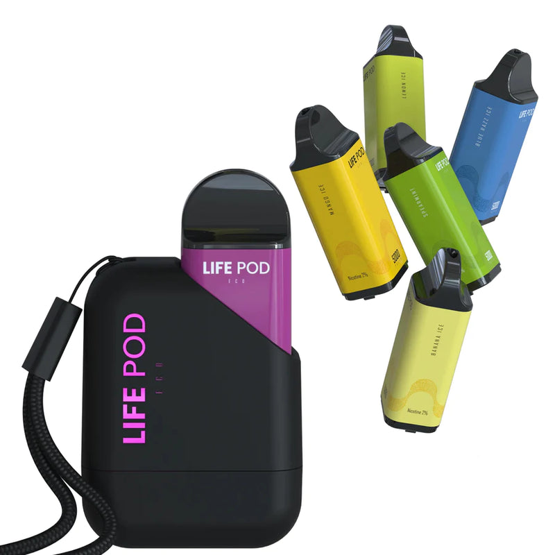 KIT LIFE POD 5000 PUFF BATERIA + CARTUCHO – CAIXA COM 10 UNIDADES